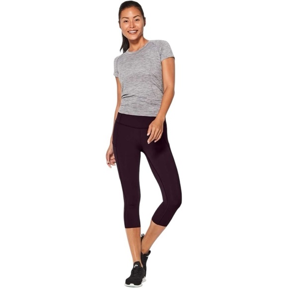 Lululemon Athletica Fast & Frew Reflective Nulux 19” Black Cherry Size 6 - Picture 5 of 13